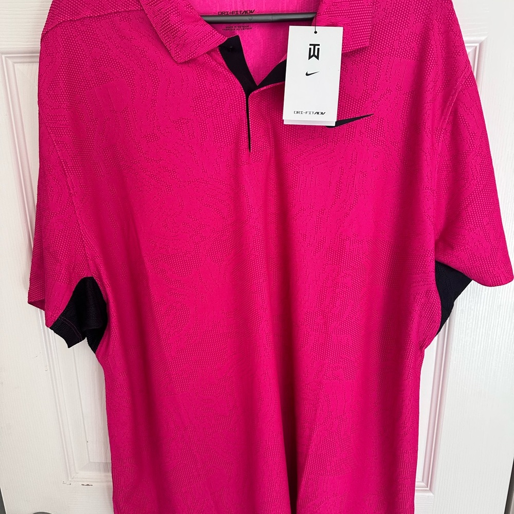 Nike Men's Tiger Woods Pink Golf Shirt
